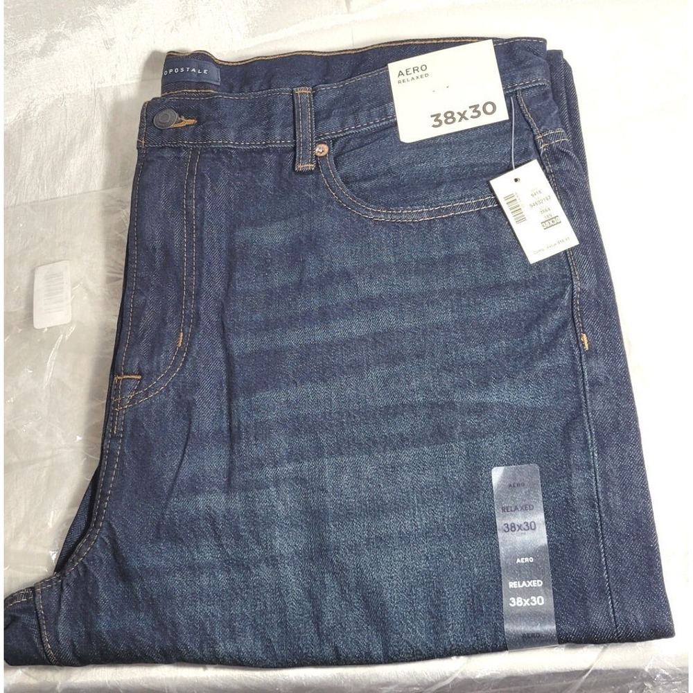 Aeropostale Aero Men's Relaxed Jeans - Dark Wash - Style #3664 -‎ 38x30